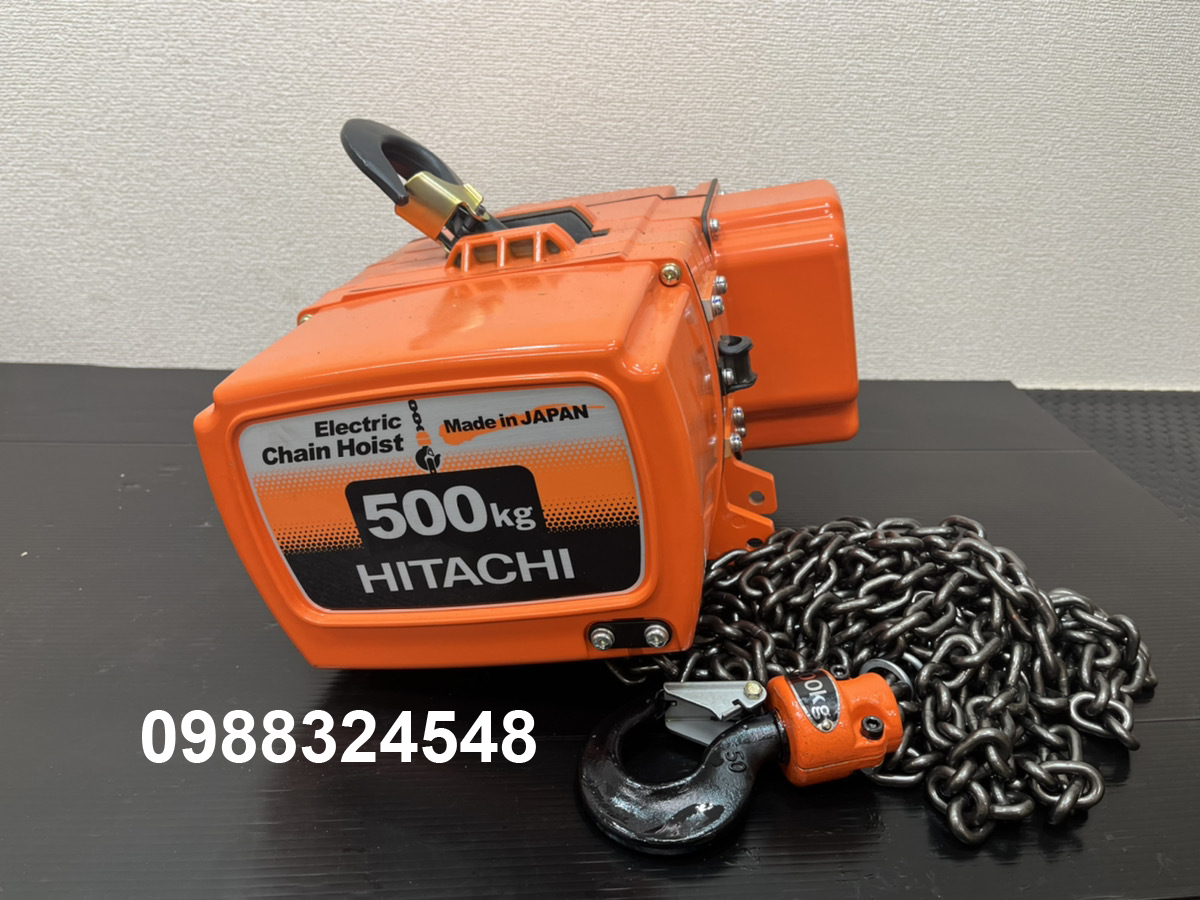 Pa lăng điện xích 2 tốc độ Hitachi 500kg 1/2LNH