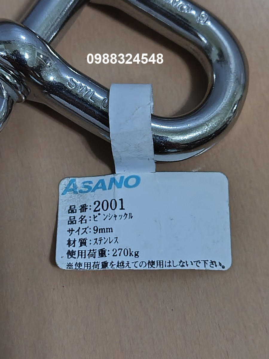 Ma ní inox 270Kgs Asano AK2001 / AK2001 Asano Stainless Steel Shackle