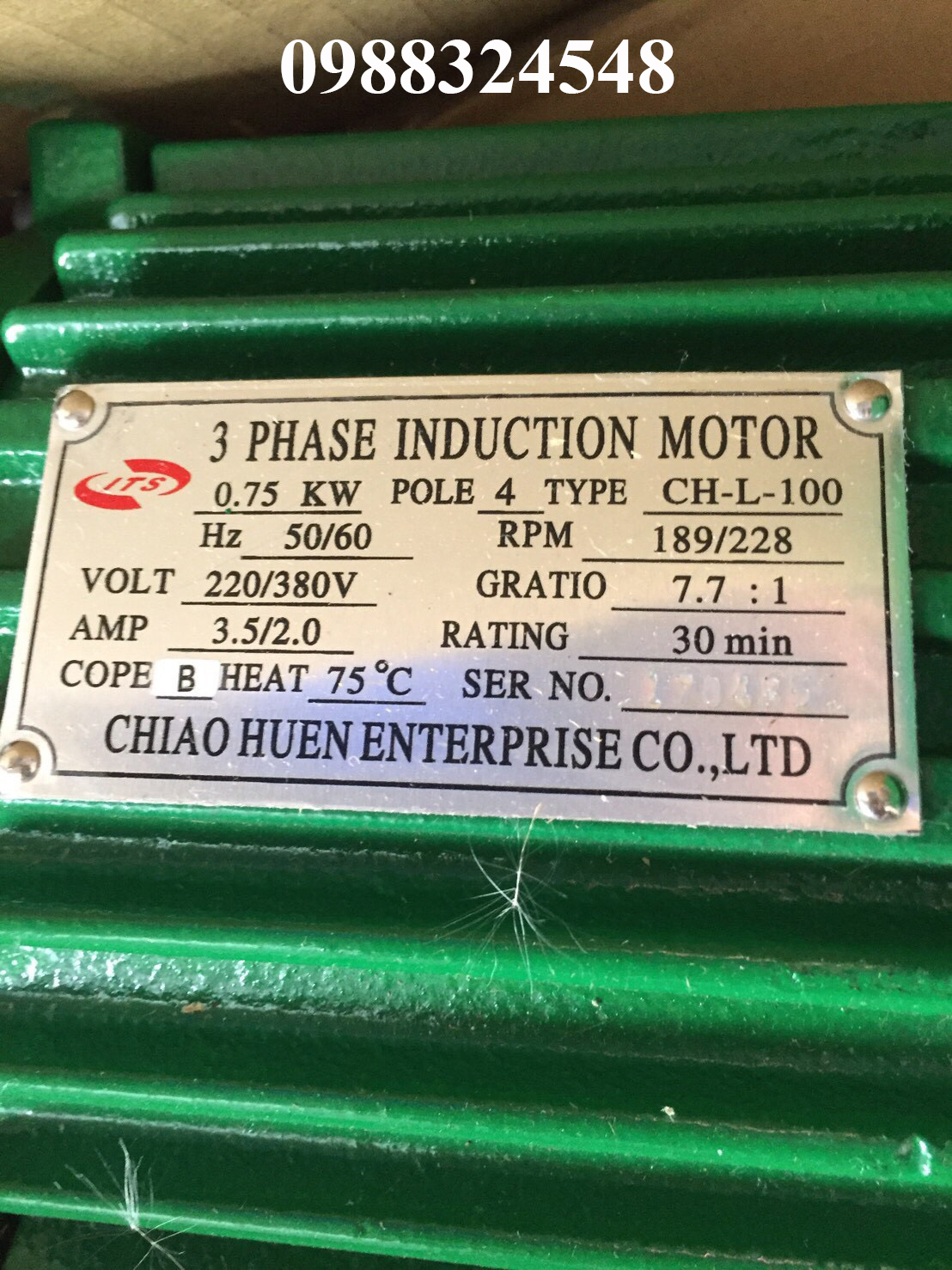 Motor dầm biên ITS 0.75kw CH-L-100 / 0.75KW ITS Geared Motor CH-L-100