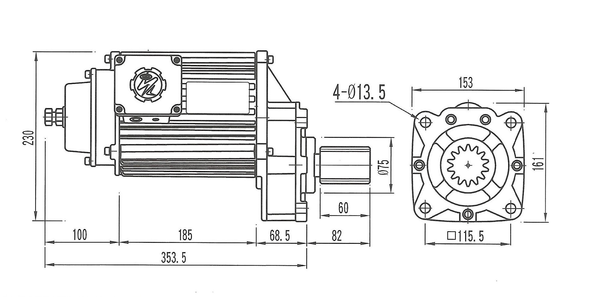 Motor dầm biên ITS 0.75kw CH-L-100 / 0.75KW ITS Geared Motor CH-L-100