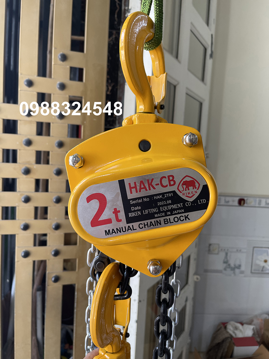 Pa lăng kéo tay Riken 2 tấn x 3 mét HAK-CB