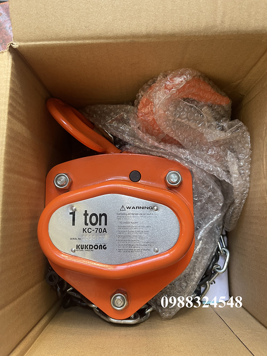 Pa lăng kéo tay Kukdong 1 tấn KC-70A
