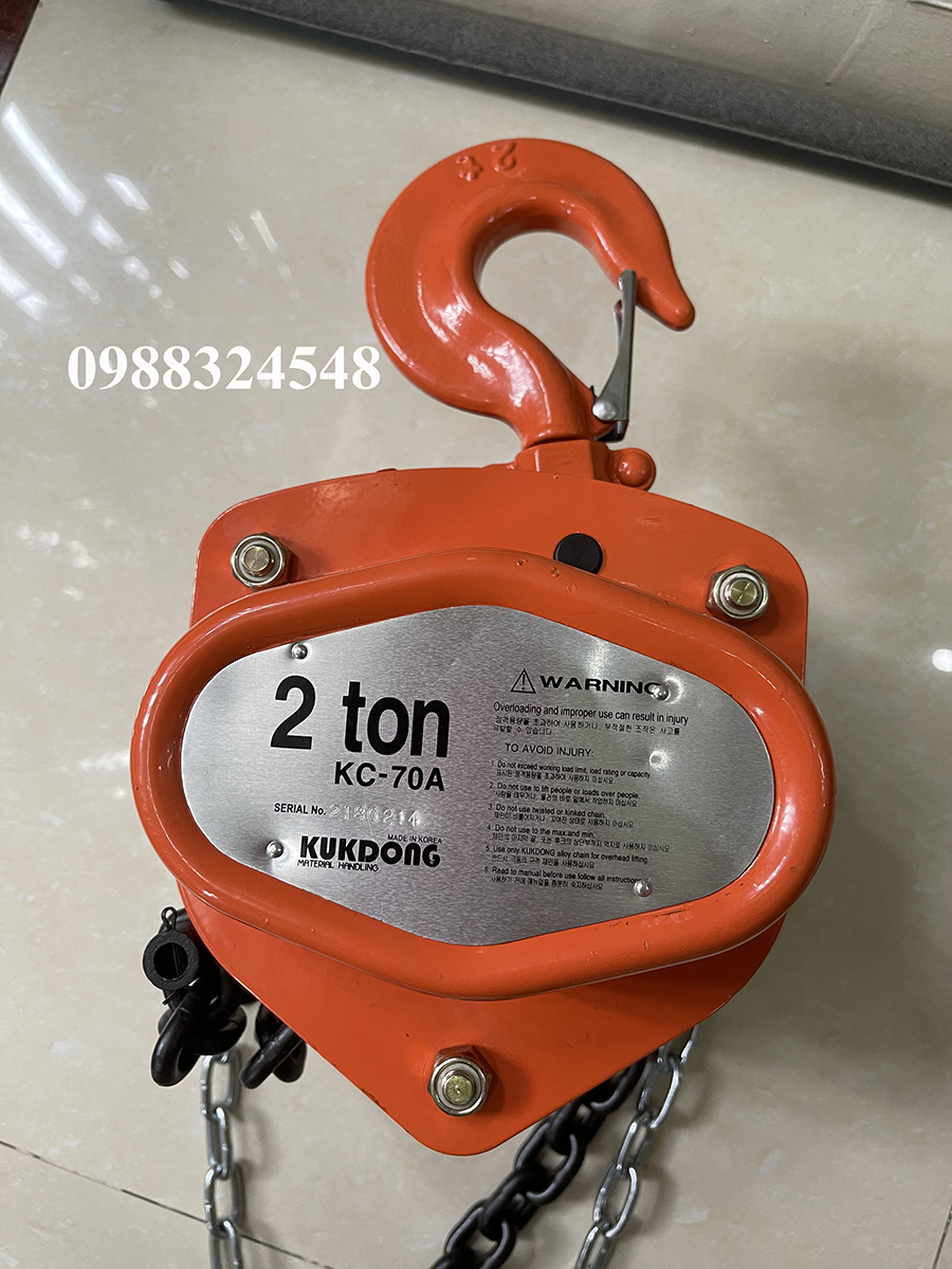 Pa lăng kéo tay Kukdong 2 tấn KC-70A