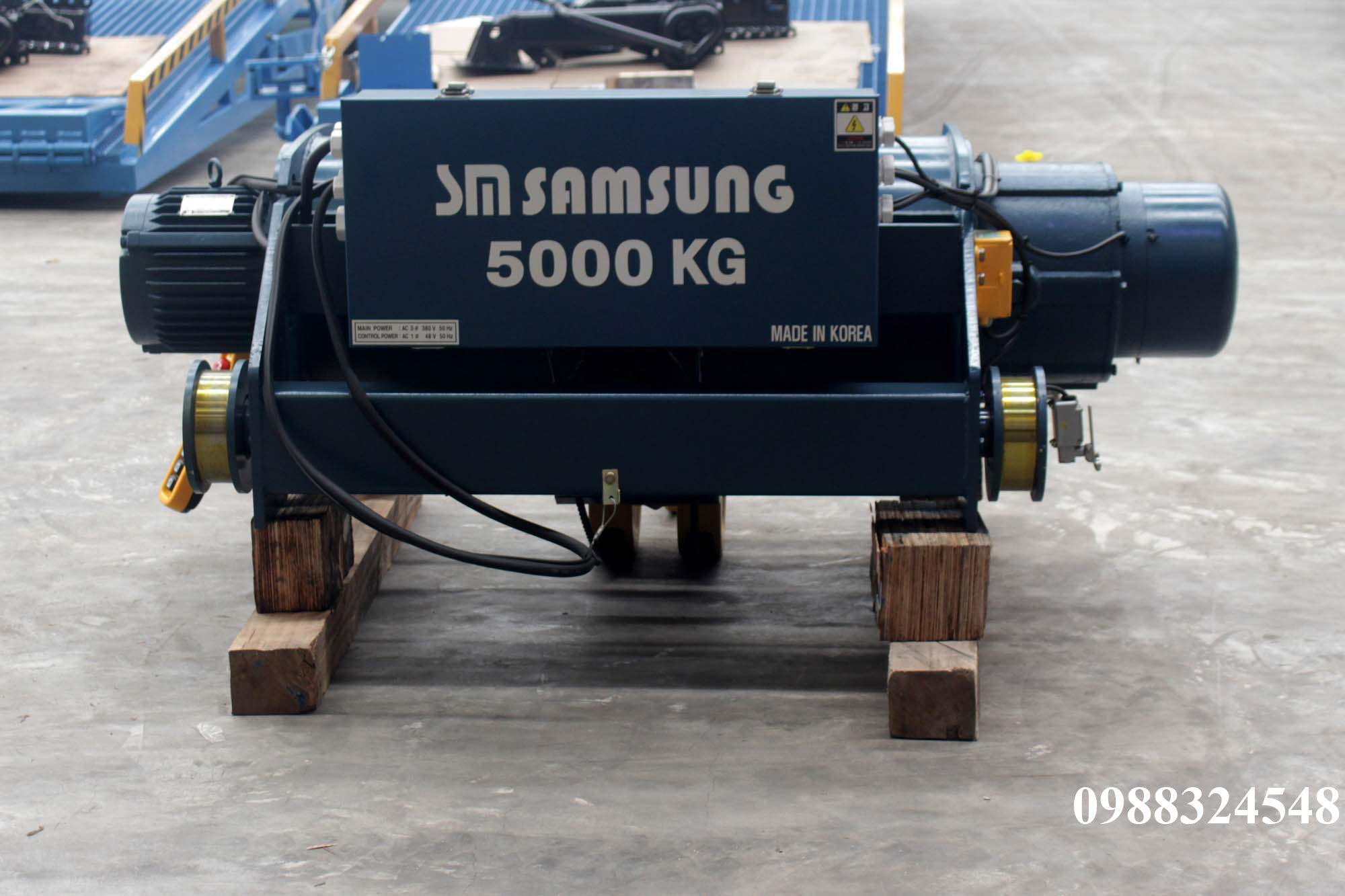 Pa lăng cáp điện Samsung dầm đôi 5 tấn SD0050 / 5 ton Samsung Double Rail Wire Rope Hoist
