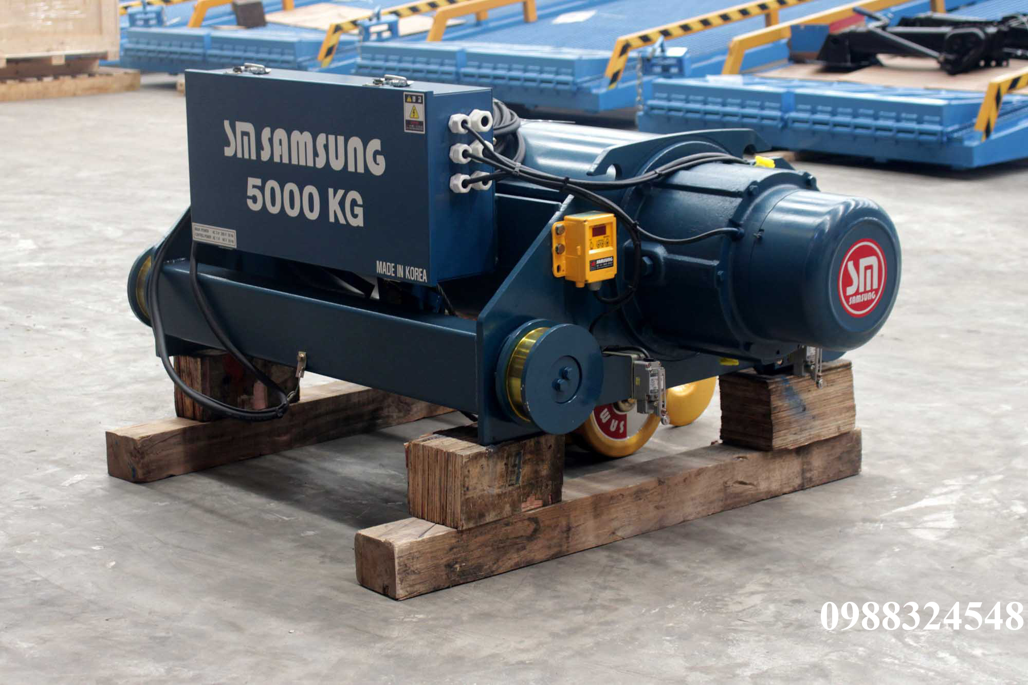 Pa lăng cáp điện Samsung dầm đôi 5 tấn SD0050 / 5 ton Samsung Double Rail Wire Rope Hoist