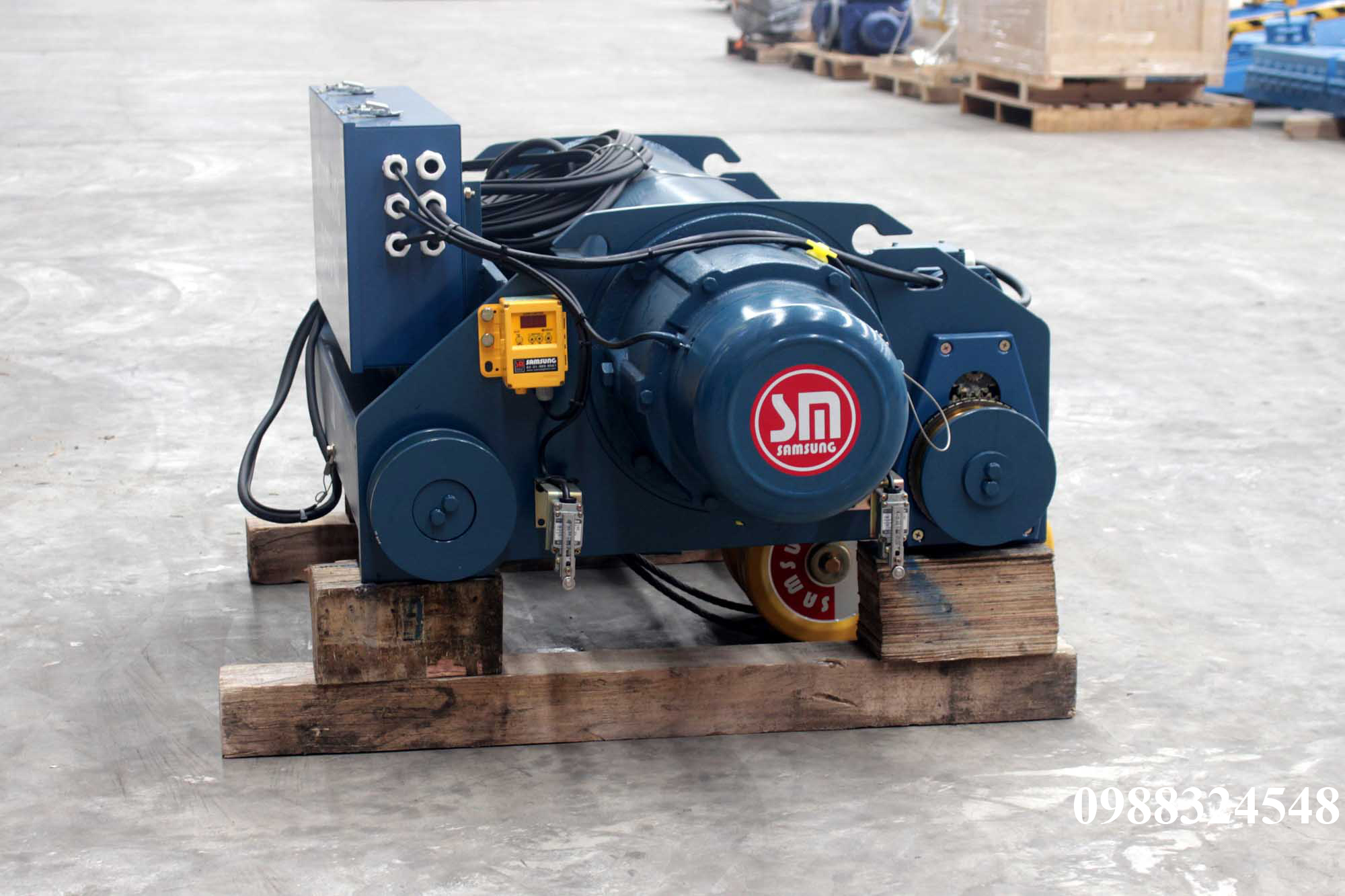 Pa lăng cáp điện Samsung dầm đôi 5 tấn SD0050 / 5 ton Samsung Double Rail Wire Rope Hoist