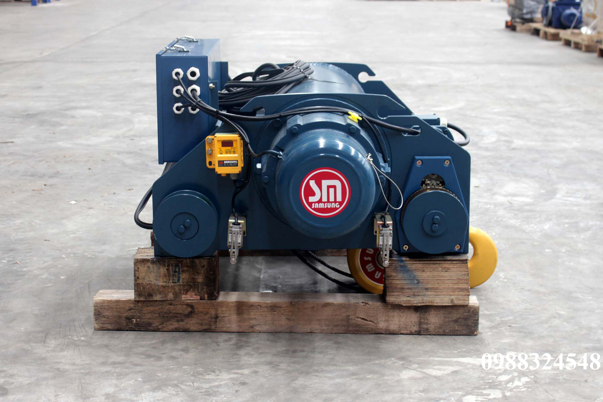 Pa lăng cáp điện Samsung dầm đôi 5 tấn SD0050 / 5 ton Samsung Double Rail Wire Rope Hoist