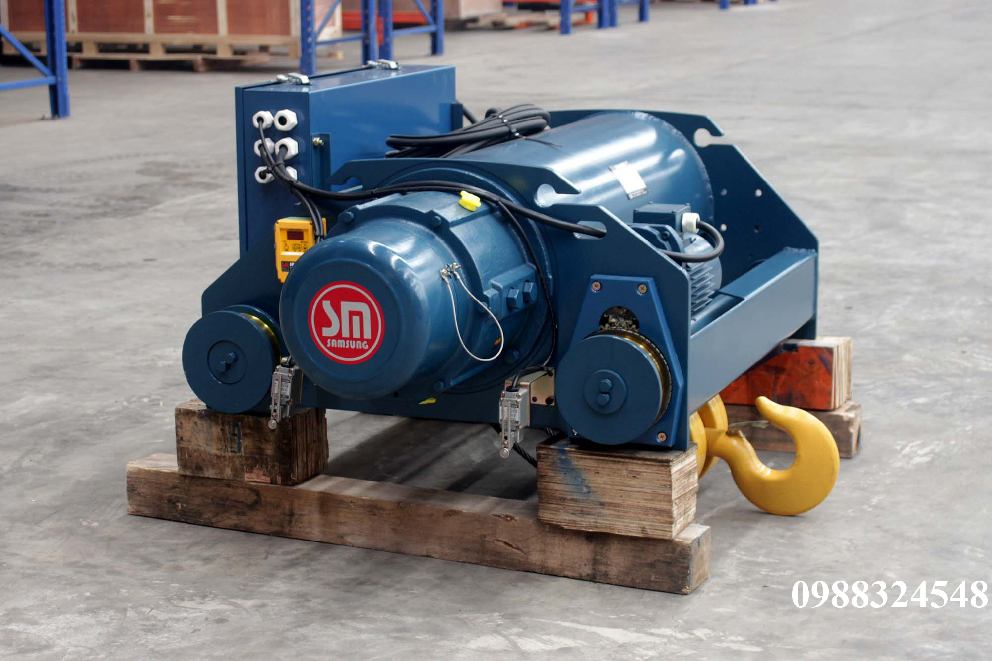 Pa lăng cáp điện Samsung dầm đôi 5 tấn SD0050 / 5 ton Samsung Double Rail Wire Rope Hoist