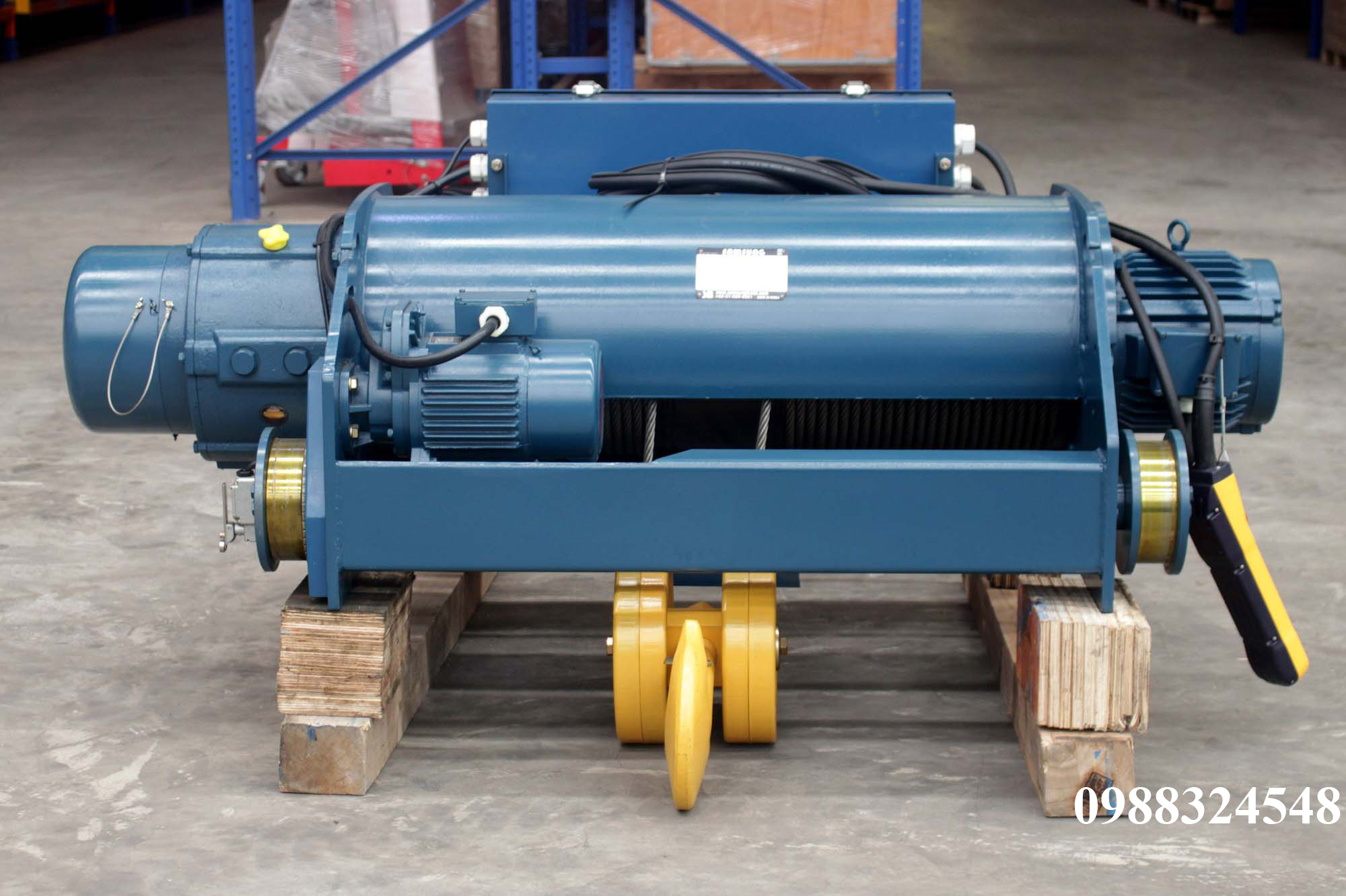 Pa lăng cáp điện Samsung dầm đôi 5 tấn SD0050 / 5 ton Samsung Double Rail Wire Rope Hoist