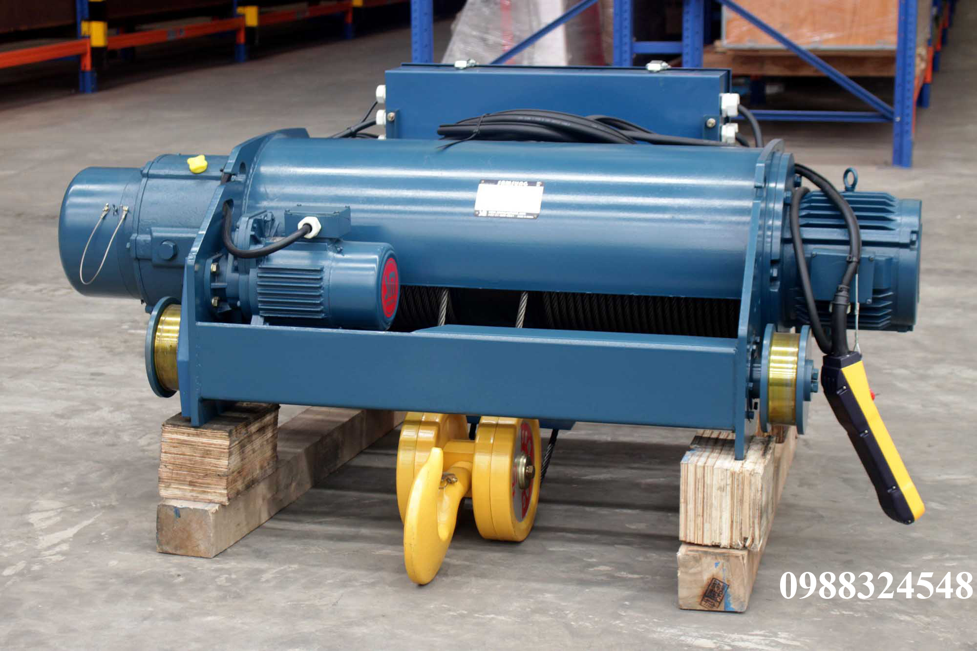 Pa lăng cáp điện Samsung dầm đôi 5 tấn SD0050 / 5 ton Samsung Double Rail Wire Rope Hoist