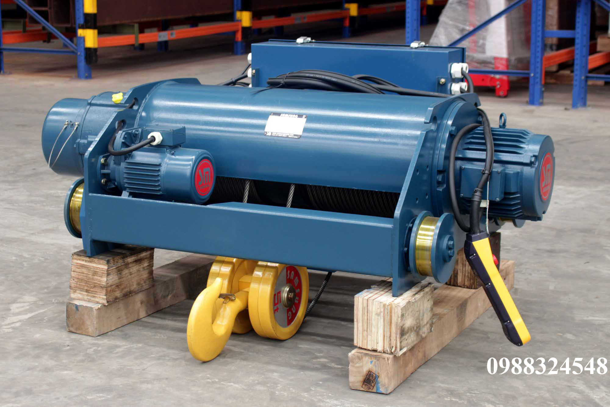 Pa lăng cáp điện Samsung dầm đôi 5 tấn SD0050 / 5 ton Samsung Double Rail Wire Rope Hoist