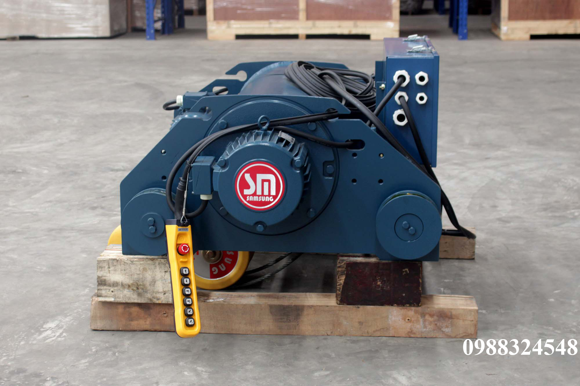 Pa lăng cáp điện Samsung dầm đôi 5 tấn SD0050 / 5 ton Samsung Double Rail Wire Rope Hoist