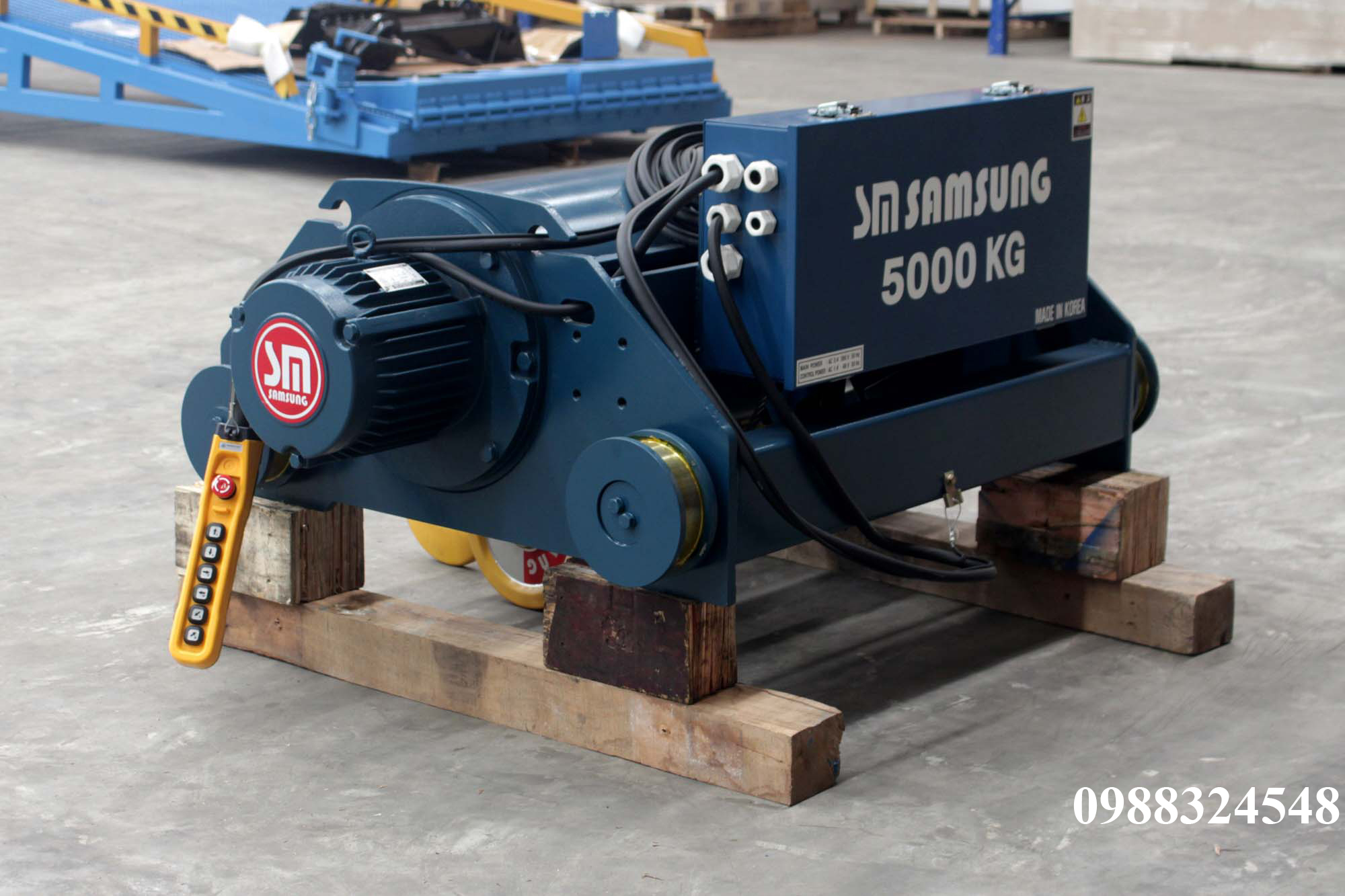 Pa lăng cáp điện Samsung dầm đôi 5 tấn SD0050 / 5 ton Samsung Double Rail Wire Rope Hoist