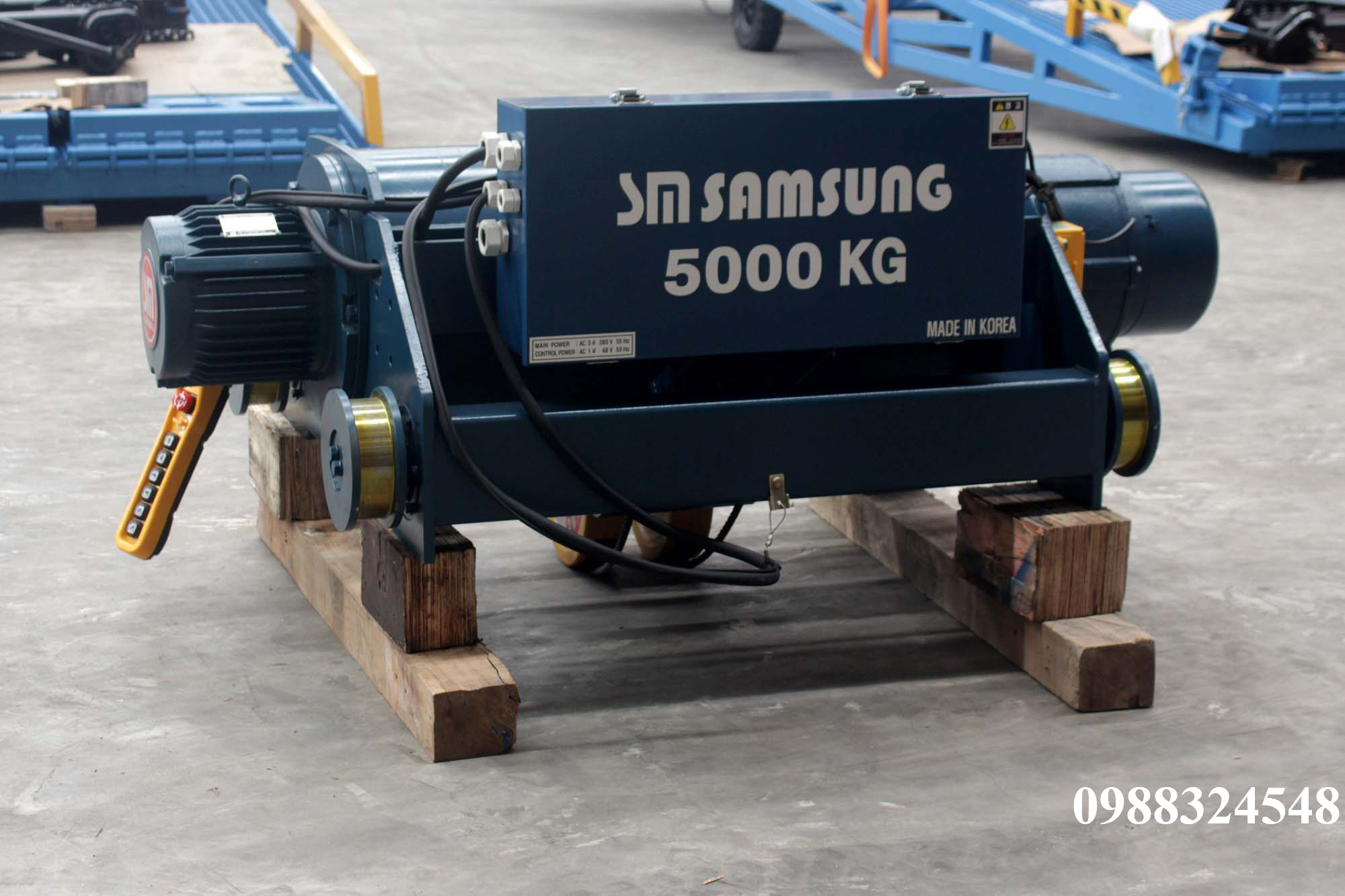 Pa lăng cáp điện Samsung dầm đôi 5 tấn SD0050 / 5 ton Samsung Double Rail Wire Rope Hoist