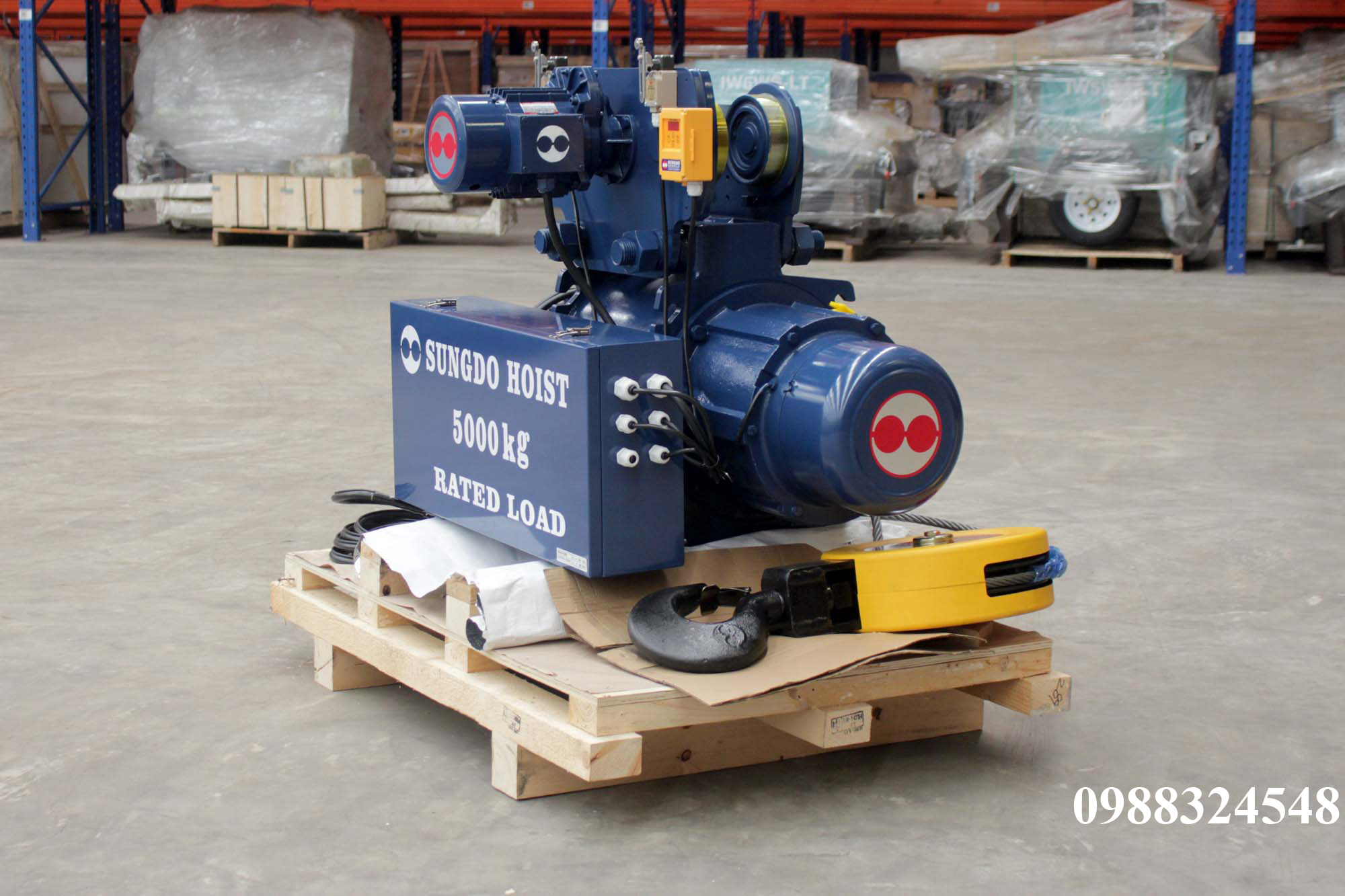 Pa lăng cáp điện Sungdo dầm đơn 5 tấn SM5-H6-MH / 5 ton Sungdo Mono Rail Wire Rope Hoist