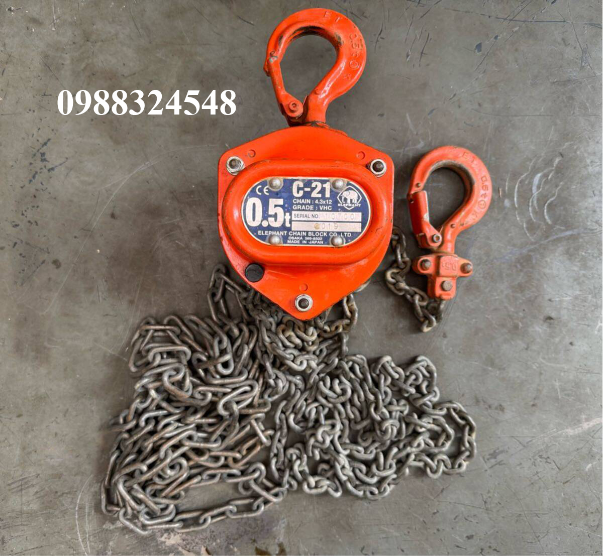 Cho thuê pa lăng kéo tay 500kg